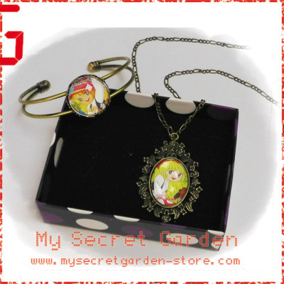 Angie Girl 女王陛下のプティアンジェ Anime Cabochon Bronze Necklace and Bracelet Set Angie Girl 女王陛下のプティアンジェ Anime Cabochon Bronze Necklace and Bracelet Set